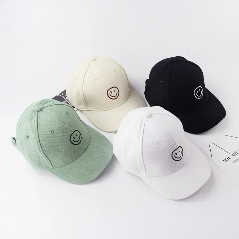 

2019 new kids Caps Spring Child Smiley Baseball Cap Summer kids Sun Hat Boys Girls snapback Caps