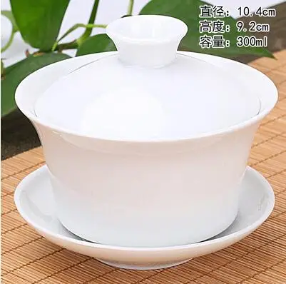 Китайский чайный сервиз Gaiwan голубой и белый фарфор Чайный набор кунг-фу Супница керамическая чашка для чая здоровье чайная чашка и блюдце мастер чашки - Цвет: 300ml