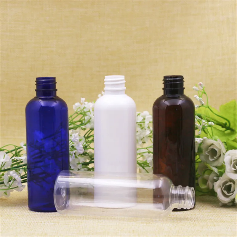 50 * 100ML Point Mouth Cap Bottle Plastic Cosmetic Container Refillable Hair Perm Liquid Essence Oil Dropper Squeeze Makeup Pack