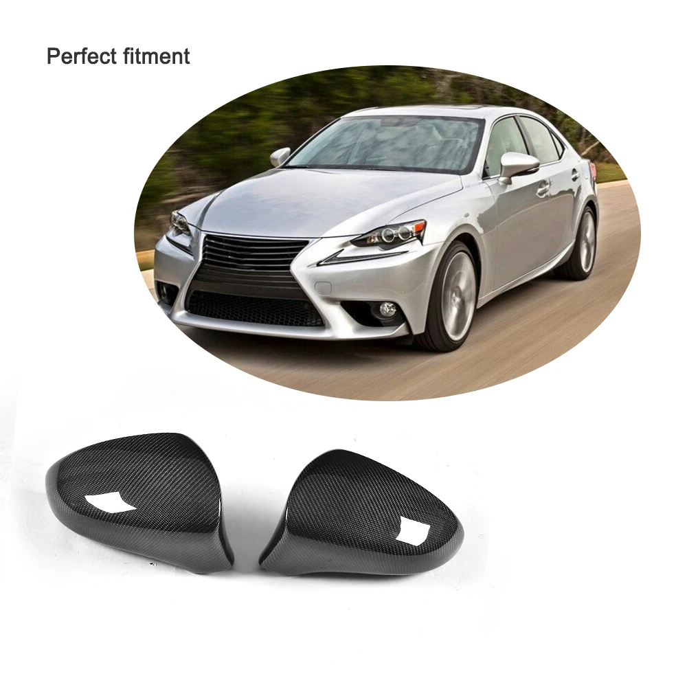 Carbon Fiber Car Auto Side Rear Racing Mirror Covers For Lexus IS ES GS 2013-2017 LHD
