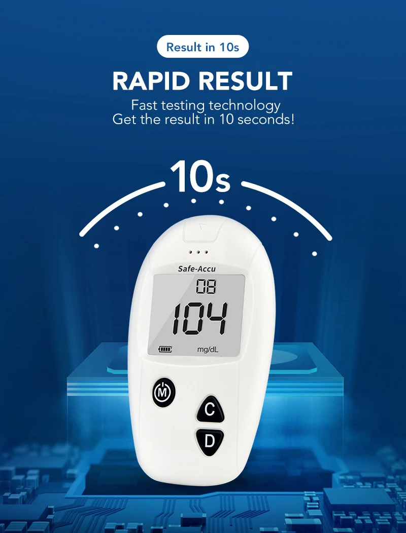 Teste Tiras e Lancets, Kit Glucometer, Medidor