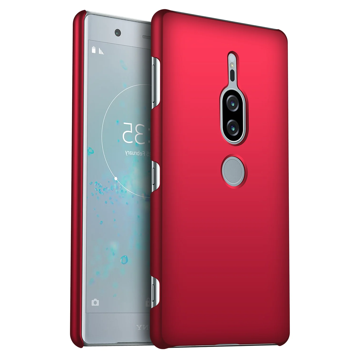 Для sony Xperia XZ2 Премиум чехол высокого качества Жесткий ПК Тонкий Матовый кожаный защитный чехол на заднюю панель для sony Xperia XZ 2 Premium - Цвет: Smooth red