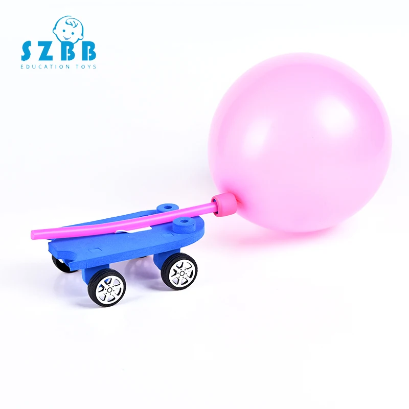 

SZ STEAM Model Toy Diy Balloon Powered Car Developing Intellectual STEM Toy Science Physics Experiments Birthday Gift SZ3272