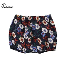 Pudcoco детское Хлопковое платье с рисунком и рюшами для маленьких девочек шорты для младенцев, летние шаровары штаны с эластичной резинкой на талии, пляжные шорты, брюки с мультипликационным принтом для малышей Повседневное трусики/штаны на подгузник