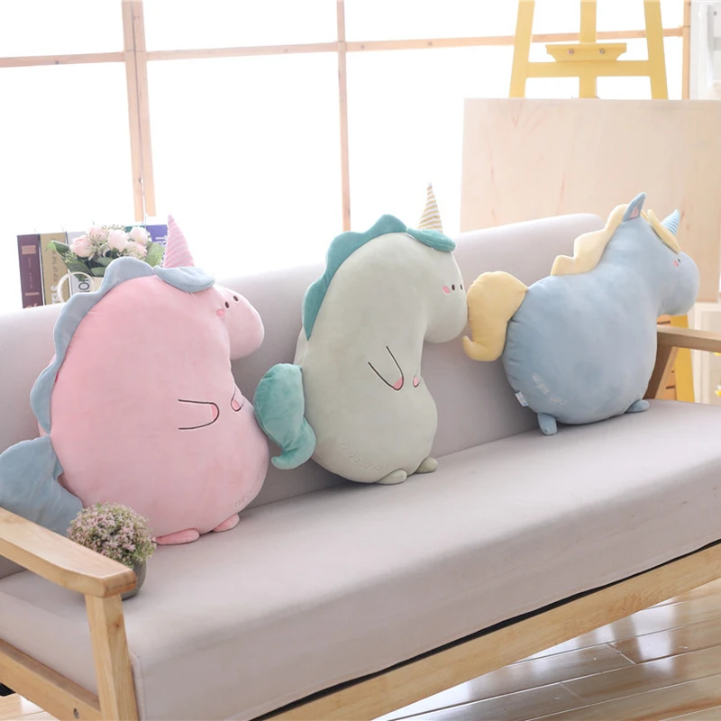 

50cm Kawaii Rainbow Fat Unicorn Plush Toys Stuffed Animal Cute Horse Plush Cushion for Children Kids Appease Toy Gift for Girls
