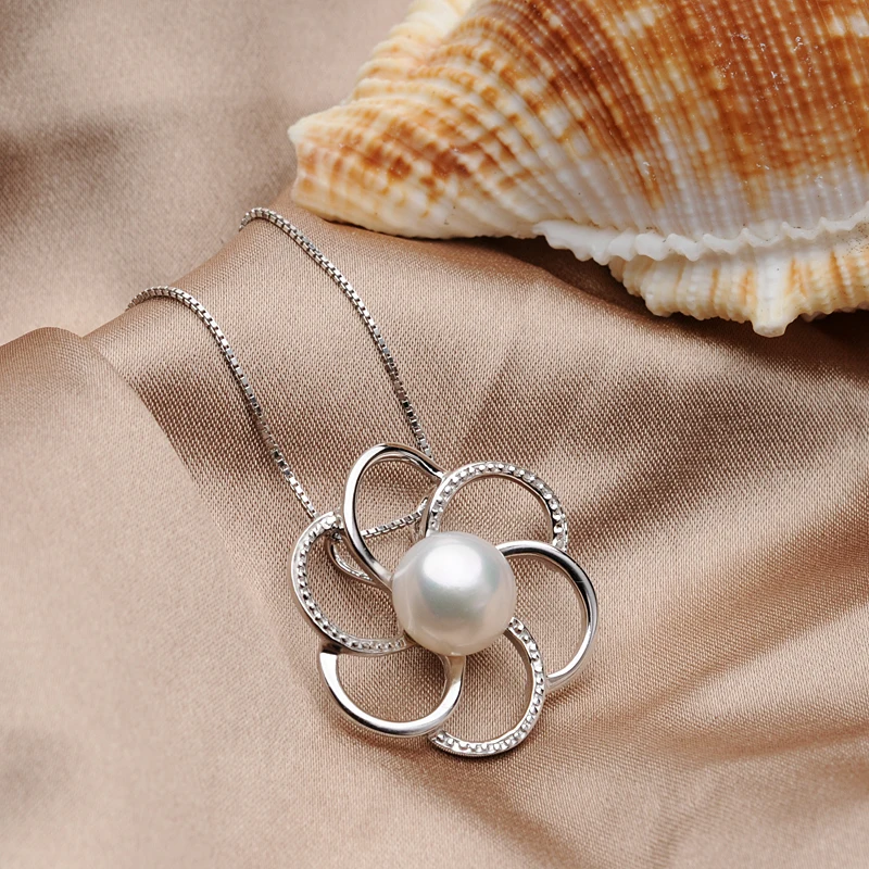 Женский кулон с жемчугом и натуральным 9 10 мм|necklaces for women|necklace necklacenecklace silver necklace |