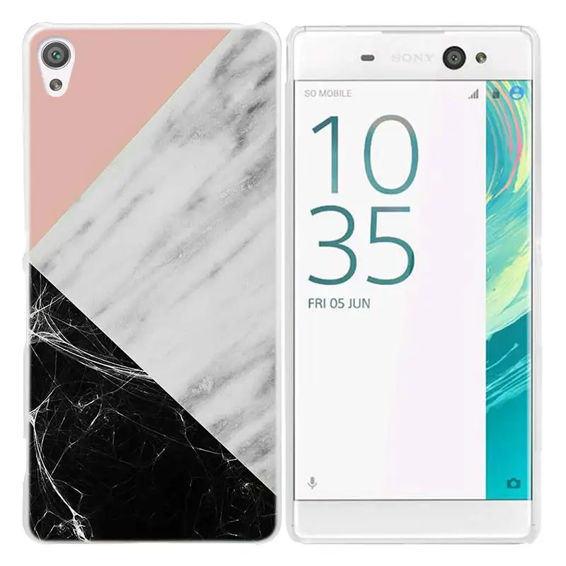 Мраморный футляр с камнями для sony Xperia XA XA1 X XZ Z5 Z1 Z2 Z3 M4 Aqua M5 E4 E5 C4 C5 Compact Premium Coque Прозрачный жесткий чехол из поликарбоната - Цвет: 05