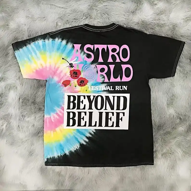 ASTROWORLD футболка принтом Трэвиса Скотта смайлик вареный с логотипом туман Vetements