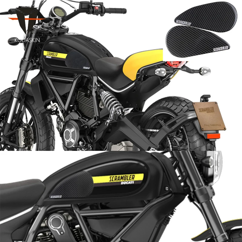 

KODASKIN Motorcycle 3D Carbon Tank Pad Sticker Decal Emblem GRIPPER STOMP GRIPS EASY for SCRAMBLER