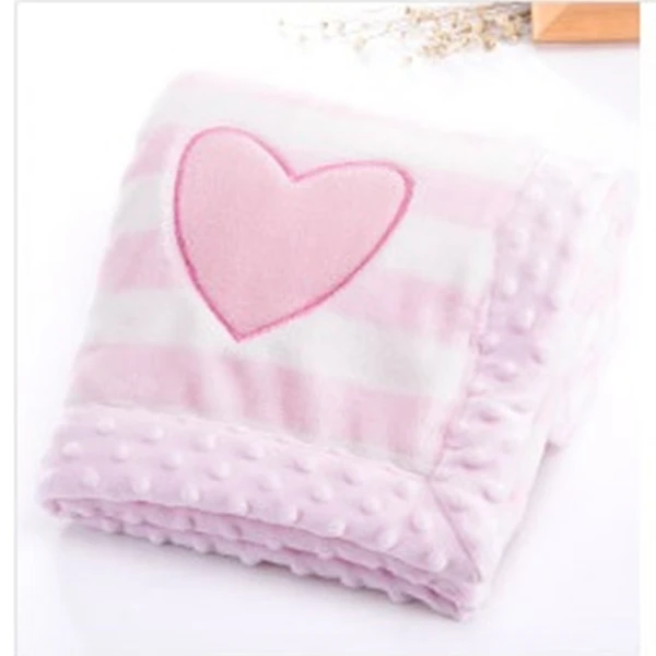 Плотное зимнее детское одеяло для пеленания, детское фланелевое одеяло для коляски, детское одеяло с рисунком, постельные принадлежности для новорожденных, Cobertor Manta Bebe - Цвет: pink