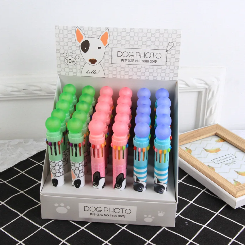 30 pcs Kawaii Cute dog regiment pen Ball Pens BallPen Ballpoit Pens
