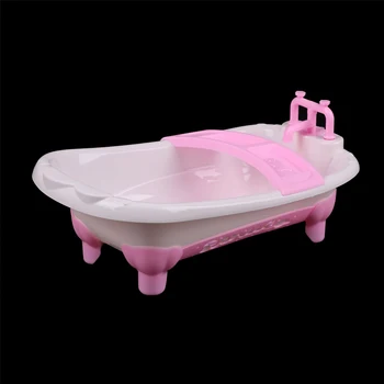 

High Quality 1Set Plastic Bathroom Furniture Bathtub Bath Tub For 1/6 Sized Dolls Play House Toys