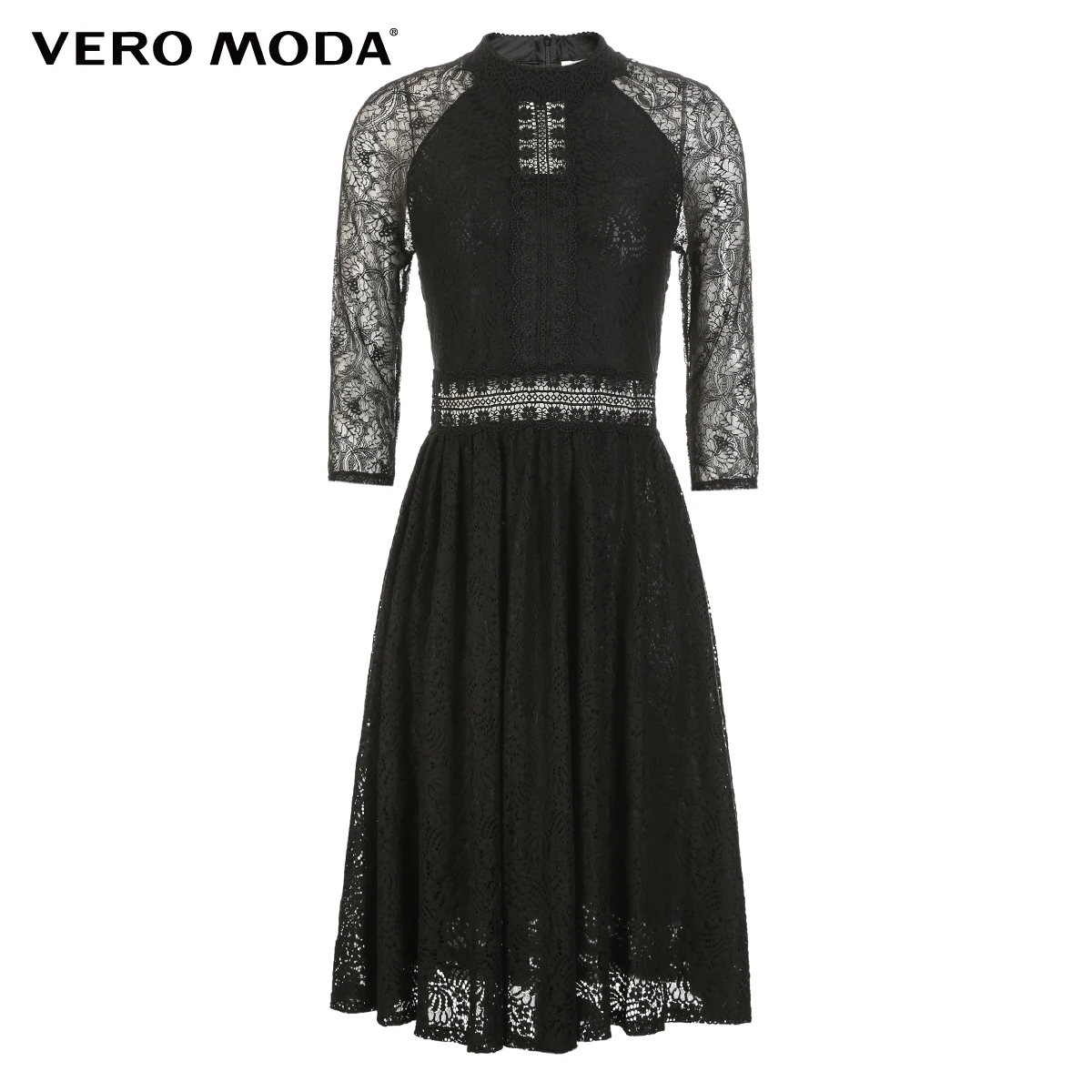 Vero Moda Новое Женское кружевное платье с вырезами на молнии 3/4 рукавами | 318361501