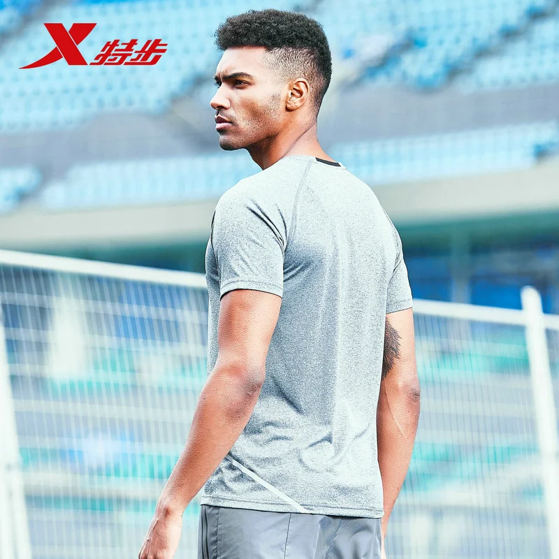 Cena Xtep mężczyźni sport t koszula lato oddychająca Fitness casual dla mężczyzn running t shirt elastyczny t shirt mężczyźni sportowiec t shirt 881229019273