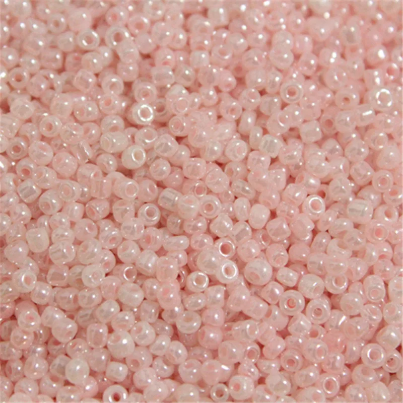 1000 pcs Lustre Pink Kaca Seed Beads, 2mm Kaca Spacer Beads, Gratis