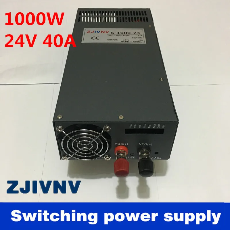 

New Arrival Cooling fan Voltage Transformer LED Display DC single output 24v 1000w 40a switching power supply high quality