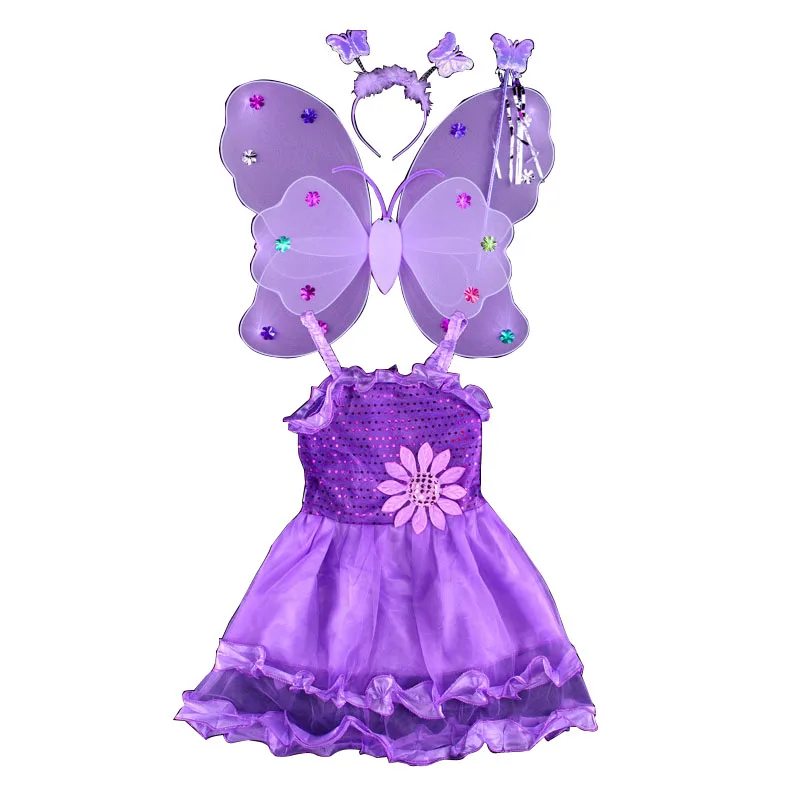 

Fashion Pink Yellow Purple Red White Butterfly carnival costumes children Cosplay Costume Girls Toddlers' Party Dress