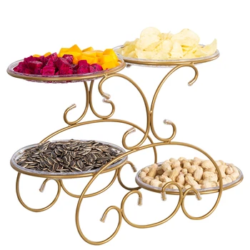 

Iron fruit plates creative living room coffee table home fruit bowl multi-layer dessert display rack Nordic fruit plate mx426174