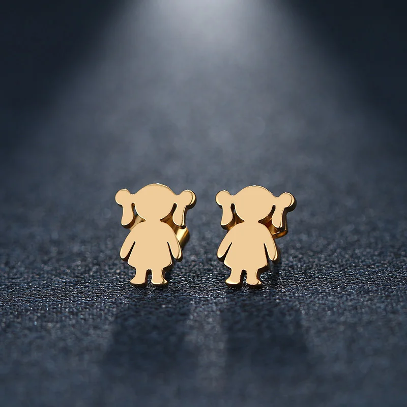 

DOTIFI Stainless Steel Stud Earring For Women Man Girl Gold And Silver Color Lover's Engagement Jewelry Drop Shipping