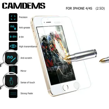 

CAMDEMS 200pcs/lot Tempered Glass Screen Protector For Iphone 11pro max 11 xs max xr 8 8plus X 6 6s 6plus 7 7plus 5 5S film