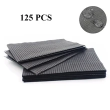 Новинка 125 шт черные салфетки для чистки татуировок одноразовые стоматологические нагрудники для пирсинга водонепроницаемые листы бумажные аксессуары для татуировок