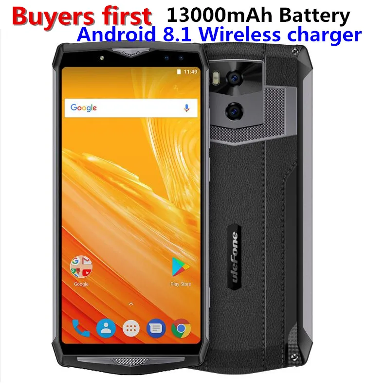 

ulefone power 5 6.0"FHD 4G Smartphone MTK6763 Octa Core Android 8.1 6GB+64GB 21MP 13000mAh Wireless charger Face ID mobile phone