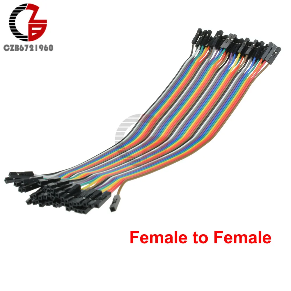 5PCS 40Pin 2.54mm 1P-1P Dupont Wire Color Male to Female Jumper Cable 20cm