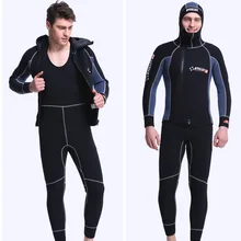 5 мм дайвинг костюм мужской боди с капюшоном Топ и толстый теплый утепленный жилет+ пальто неопрен гидрокостюм зимний костюм для сёрфинга