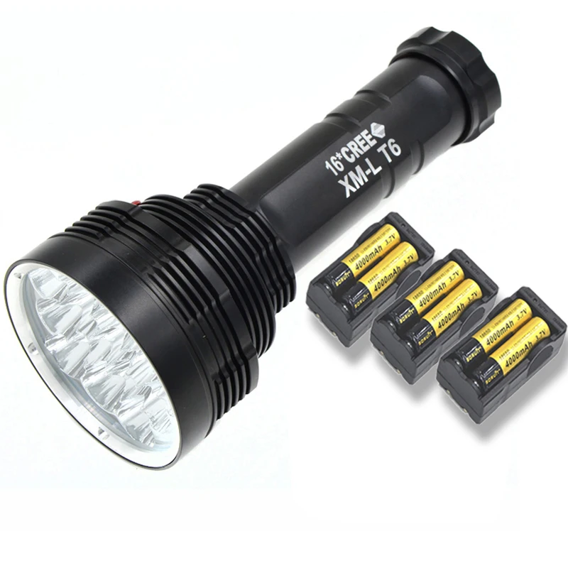

16 LED Flashlight S88 50W XM-L T6 Led Flashlight Super Bright Torch Light Camping Lamp Hunting 16000LM With 6*18650 Battery