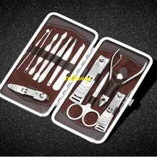 20 компл./лот 12 в 1 Нержавеющая сталь педикюр маникюрный набор Когтерез Ножницы Уход за ногтями детей Щипцы Резак кутикулы Уход за лошадьми комплект