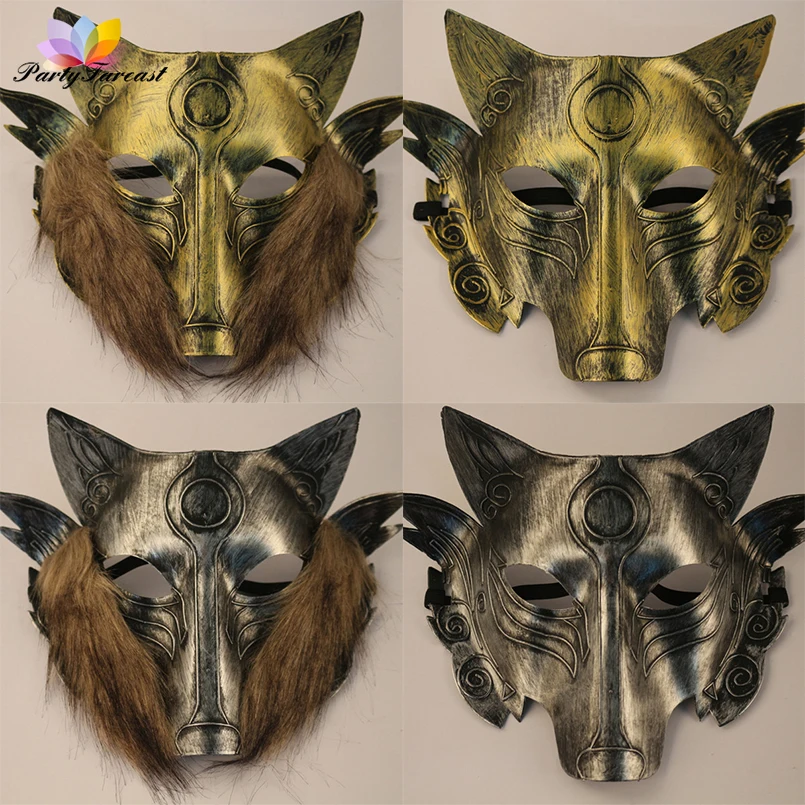 

PF Party Masks for Men Women PVC Werewolf Full Face Cosplay Mask for Halloween Masquerade Costume Party Carnival Mask Ornaments