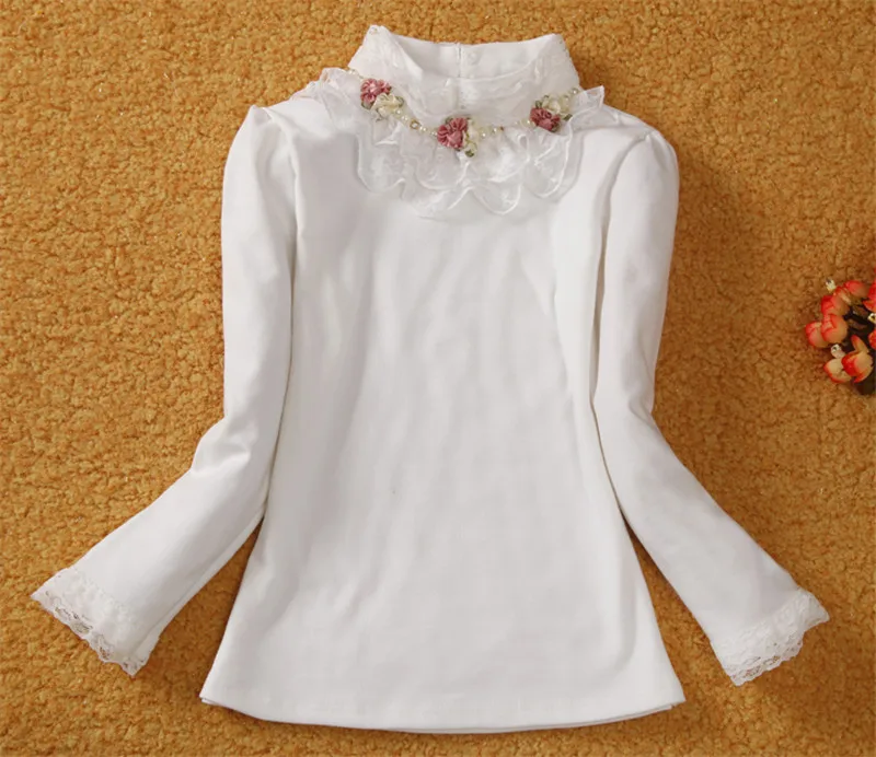 Рубашка принцессы для маленьких девочек модная универсальная школьная рубашка из хлопка базовая блуза для детей 2-8 лет