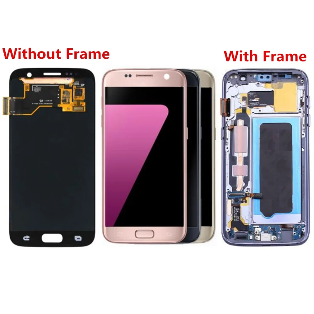 Для Samsung Galaxy S7 G930 G930F ЖК экран и дигитайзер в сборе с заменой переднего корпуса!
