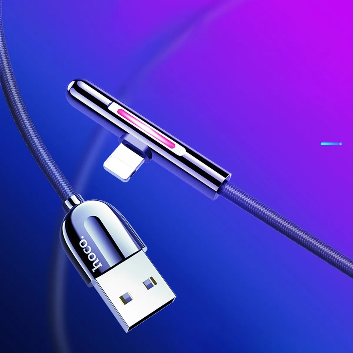 Беспроводное зарядное устройство HOCO U65 1,2 м локоть USB кабель с нейлоновой оплеткой L для зарядного устройства для зарядки через USB кабель для iphone с красочными светодиодный свет для зарядки для iphone X XS XR