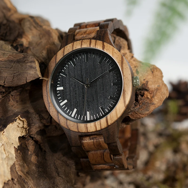 Дизайнерские мужские часы из дерева WD30 от топового бренда BOBO BIRD, деревянные кварцевые часы из полосатого дерева для мужчин, часы в подарочной коробке