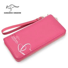 Kangaroo Kingdom Fashion Women Wallets Genuine Leather Long Wallet Brand Lady Clutch Purse