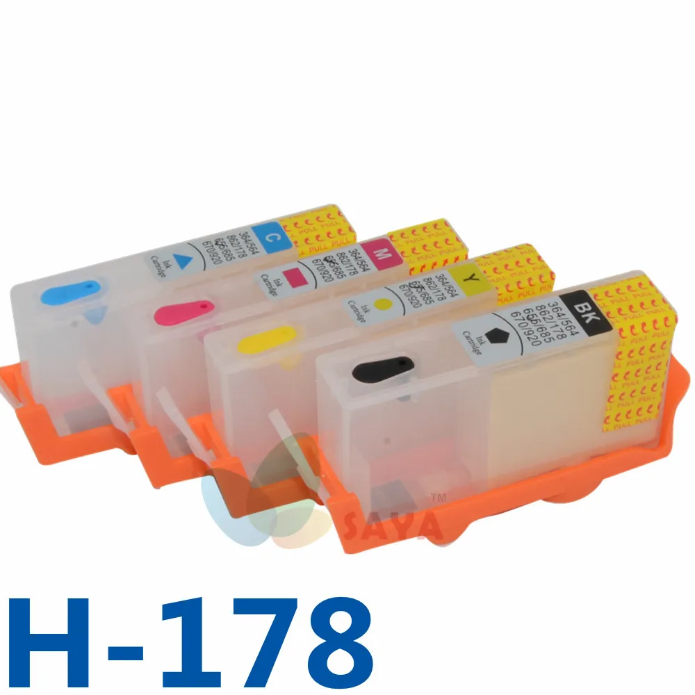 

For HP 178 HP178 refillable ink cartridge For HP Photosmart 7515 B109a B109n B110a Plus B209a B210a Deskjet 3070A 3520 printer