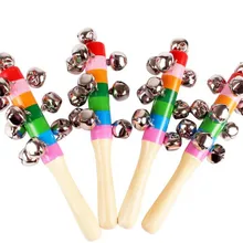 1 шт. деревянный встряхиватель колокольчик погремушка звуковая Игрушка музыкальный инструмент подарок для ребенка игрушки для развлечения