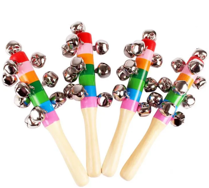 

1 pcs Wooden Shaking Handbell Rattle Sound Toy Musical Instrument Gift for Child Toys For Fun