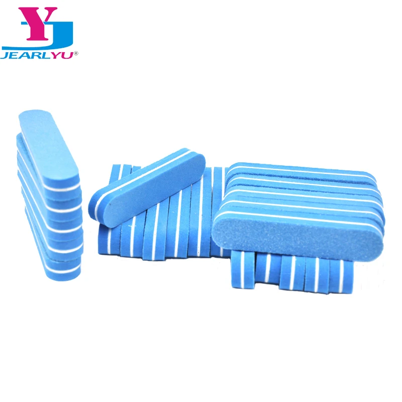Wholesale 100Pcs/lot Mini Nail File Buffer Emery Board Blue Sponge