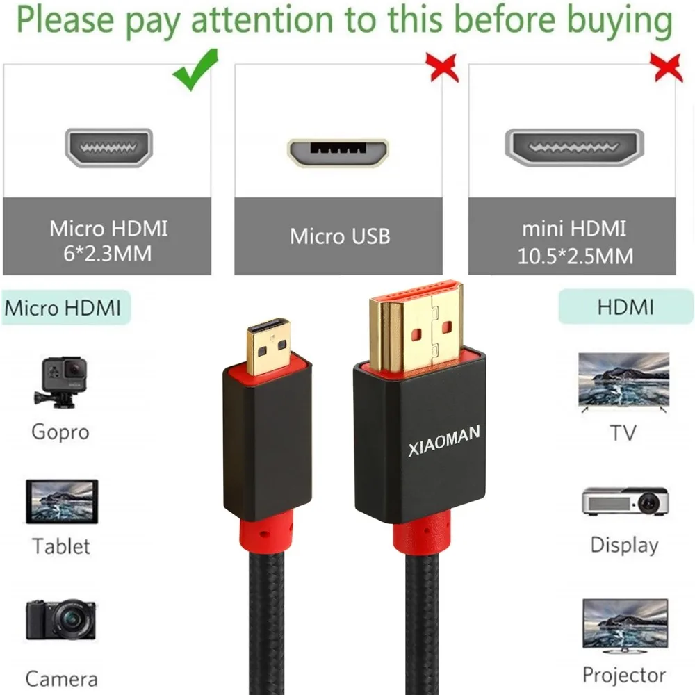 Micro HDMI to HDMI Cable (3)