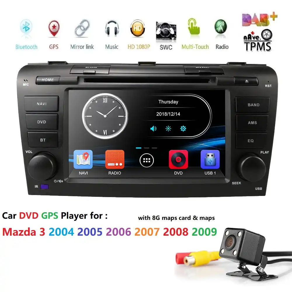 Android 10 Car Stereo Radio Fit for Mazda 3 2004 2005 2006 2007 2008 2009 9 Inch HD Touch Screen Car Video Player GPS Navigation Bluetooth WiFi Support Backup Rear View Camera