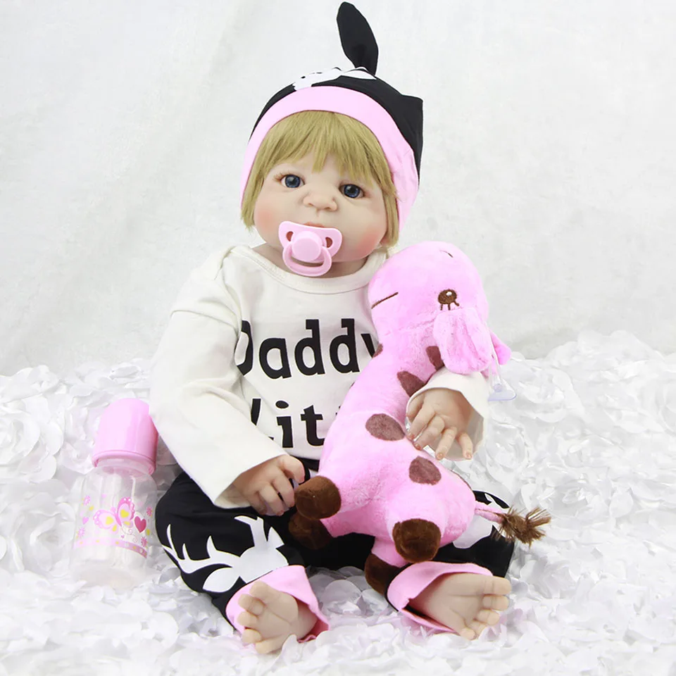 

23inch Full Body Silicone Reborn Baby Doll Toys Lifelike Baby-Reborn Princess Doll Child Birthday Christmas Gift Girls for sale