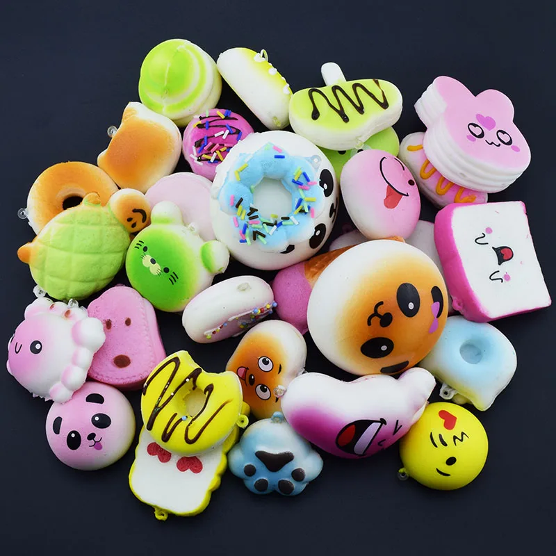 5 шт./лот игрушки Squishy Cat хлеб торт булочка брелок в виде пончика Kawaii Squishies