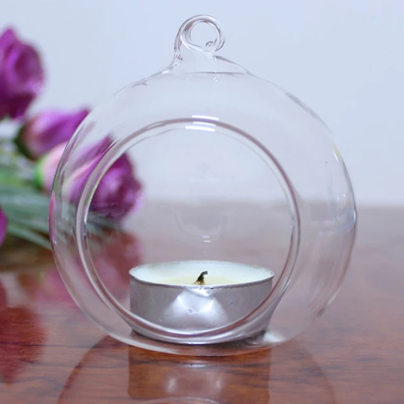 Romantic Wedding Dinner Decor Crystal Glass Hanging Candle Holder Candlestick