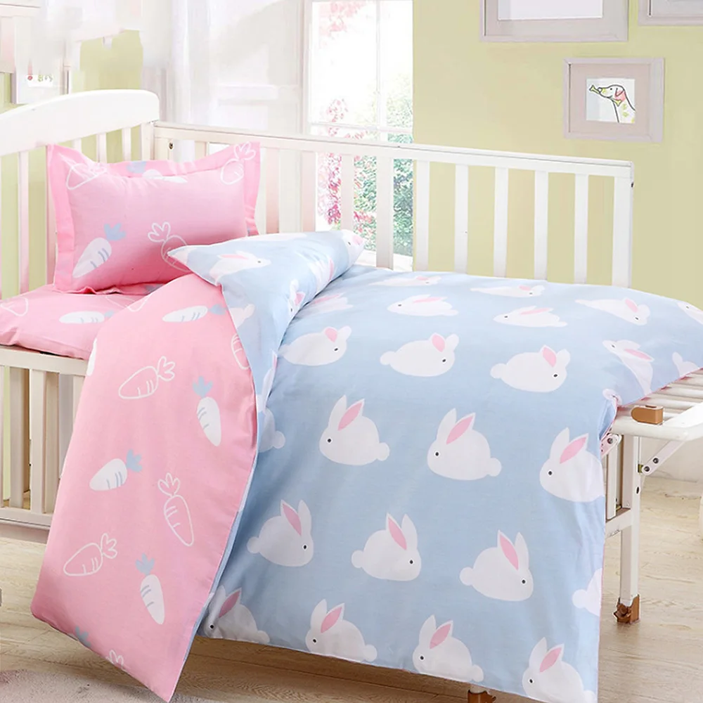 

Cotton Crib Bed Linen Kit For Boy Girl Cartoon Baby Bedding Set Includes Pillowcase Bed Sheet Duvet Cover Without Filler