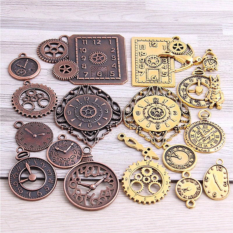 Breloques D'horloge Steampunk Vintage En Alliage De Zinc, Pour La Fabrication De Bijoux