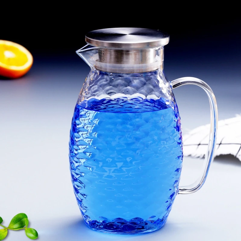 1.5L/2L форма рыбьей чешуи стеклянный набор водяного кувшина Cha чайный горшок кувшин