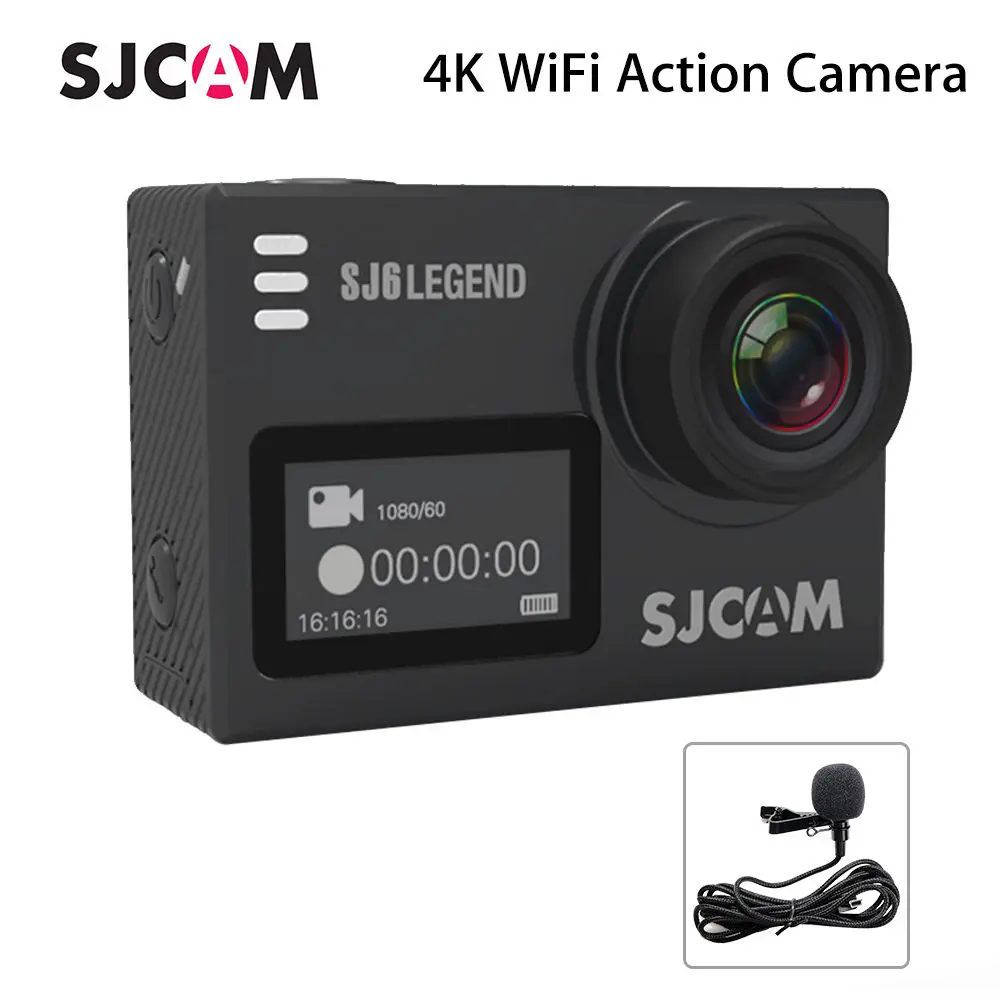 

SJCAM SJ6 LEGEND 4K WiFi Action Camera Dual Screen HDMI Outdoor FOV Waterproof with External MIC Black