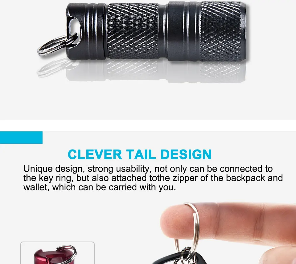 New Pocket Mini LED Flashlight USB Rechargeable Portable Waterproof White Light Keychain Torch Super Small Lanterna with Battery (8)